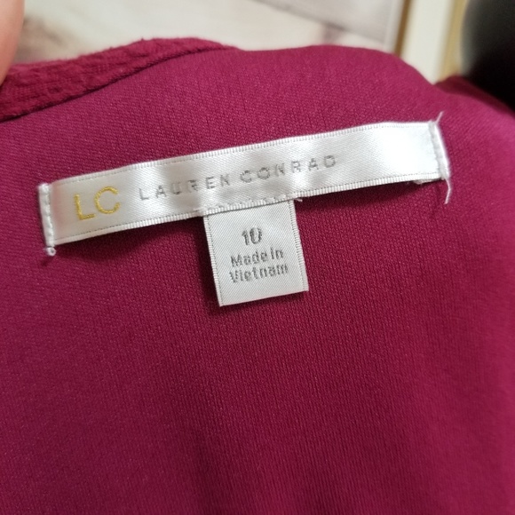 3/$28 Lauren Conrad Burgundy Sleeveless Dress Sz10 - Picture 7 of 8